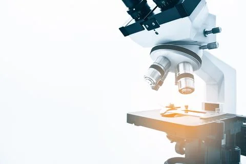 Microscope Isolated on the White Background Stock-Fotos