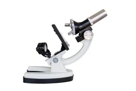 Microscope Isolated on the White Background Stock Photos