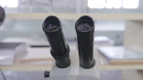 Microscope isolated on white background, science and technology concept Stock Footage 152754008