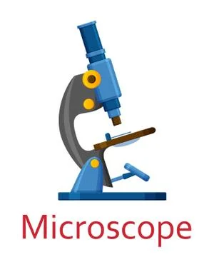 Microscope isolated on the white background. Vector illustration. Illustrazione stock