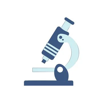 Microscope isolated on a white background. Vector flat illustration. Illustrazione stock