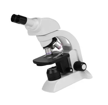 Microscope isolated on white Photos