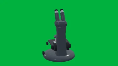 Microscope lab 3d loop green screen Stock Footage 342914486