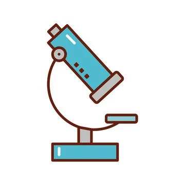 Microscope lab flat style icon 스톡 일러스트