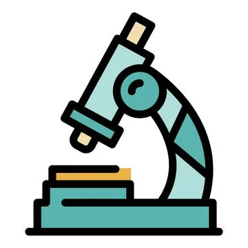 Microscope lab icon color outline vector Illustrazione stock