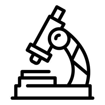 Microscope lab icon, outline style 库存插图