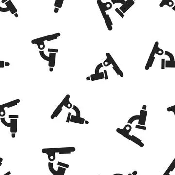 Microscope lab icon seamless pattern background. Business concept vector illu Stock Illustration