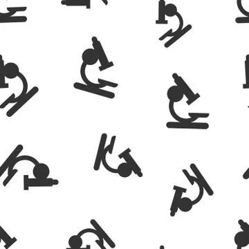 Microscope lab icon seamless pattern background. Business concept vector illu Stock Illustration