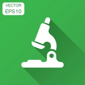 Microscope lab icon. Vector illustration with long shadow. Business concept m イラスト素材
