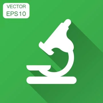 Microscope lab icon. Vector illustration with long shadow. Business concept m Illustrazione stock