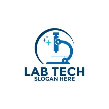 Microscope Lab Logo vector icon,Medical Laboratory Observer Logo Design Tem.. Stock Illustration