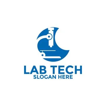 Microscope Lab Logo vector icon,Medical Laboratory Observer Logo Design Tem.. Stock Illustration