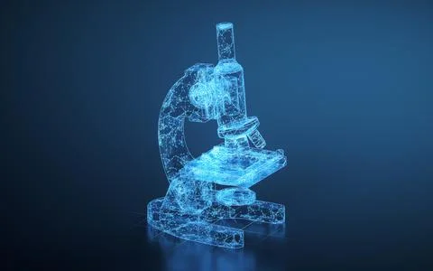 A microscope in the laboratory, 3d rendering. Stock Illustration