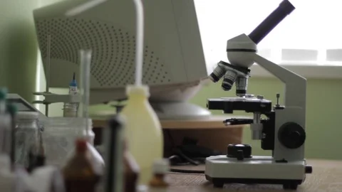 Microscope Laboratory Analysis Stock Footage 70287736