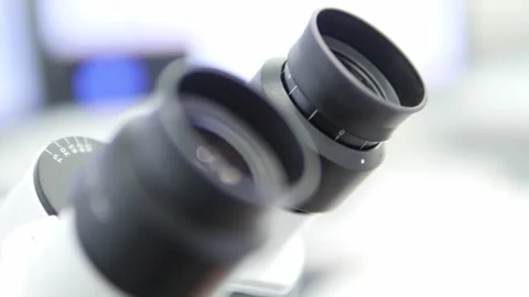 Microscope. Laboratory. Equipment for large-scale research. Stock Footage 325608587
