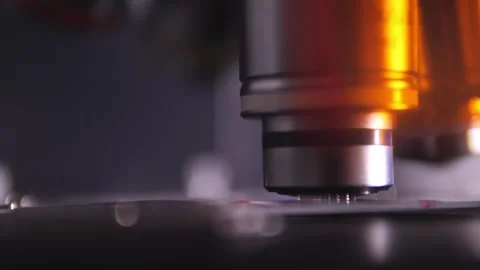 Microscope. Laboratory. Equipment for large-scale research. Stock Footage 325610056