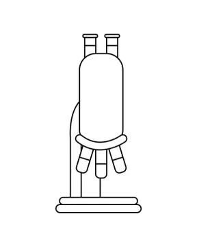 Microscope laboratory flat style icon Stock Illustration