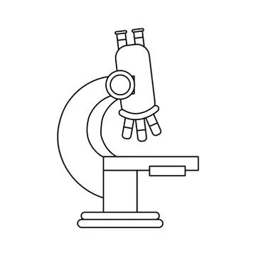 Microscope laboratory flat style icon 스톡 일러스트