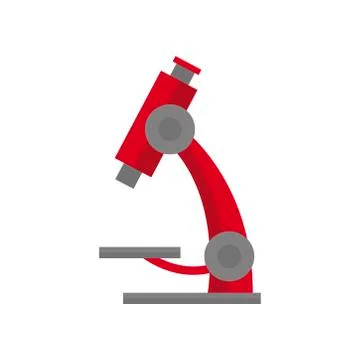 Microscope laboratory flat style icon Illustrazione stock