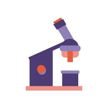 Microscope laboratory flat style 库存插图