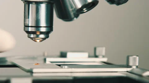 Microscope at laboratory. 스톡 동영상 68003671