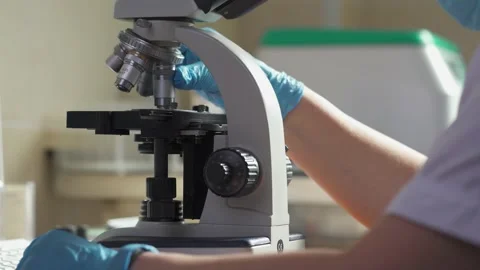 Microscope in the laboratory Stock Footage 152575224