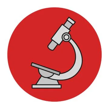 Microscope of laboratory in frame circular 스톡 일러스트