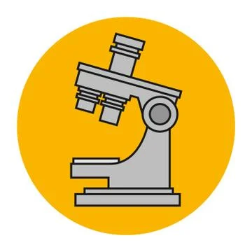 Microscope of laboratory in frame circular 스톡 일러스트