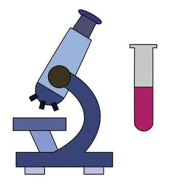 Microscope laboratory isolated on a white background Stock Illustration