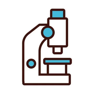 Microscope laboratory line and fill style icon Stockillustratie