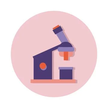 Microscope laboratory line and fill style 库存插图