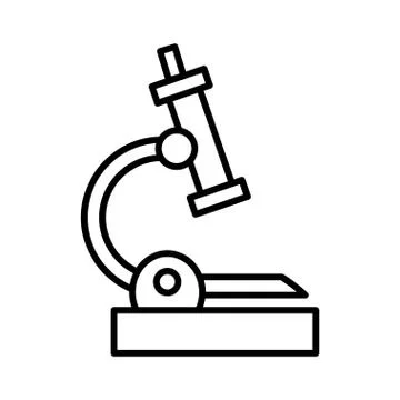 Microscope laboratory, line style icon 库存插图
