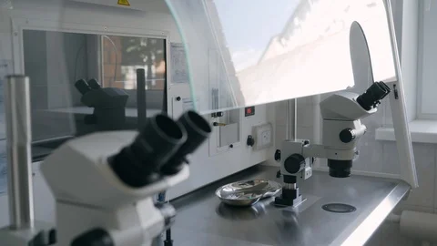 Microscope. Laboratory in the medical establishment Video stock 107515986