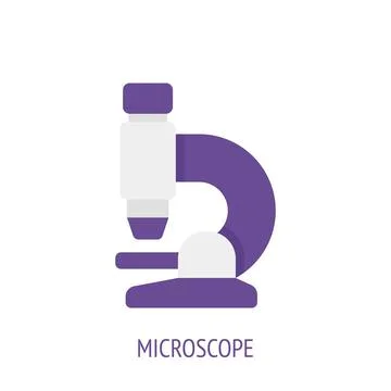 Microscope for laboratory research. Vector flat icon Stock Illustration