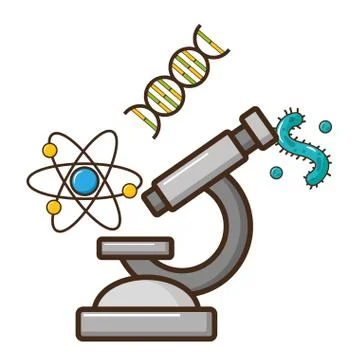 Microscope laboratory science Stock Illustration
