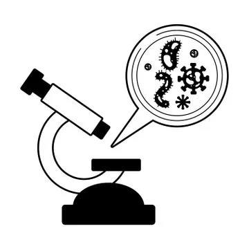 Microscope laboratory science Illustrazione stock