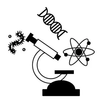 Microscope laboratory science Illustrazione stock