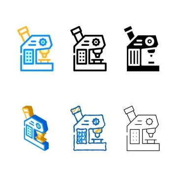 Microscope laboratory tool color icon vector types Stock Illustration