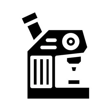 Microscope laboratory tool glyph icon vector illustration Illustrazione stock