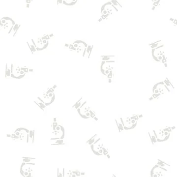 Microscope laboratory tool glyph vector seamless pattern 库存插图