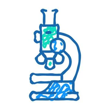 Microscope laboratory tool icon doodle illustration 스톡 일러스트