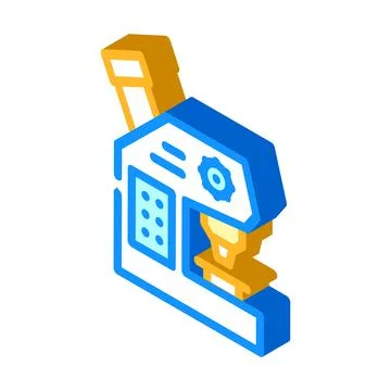 Microscope laboratory tool isometric icon vector illustration Stock Illustration
