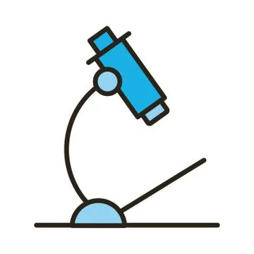 Microscope laboratory tool line and fill style icon Stockillustratie