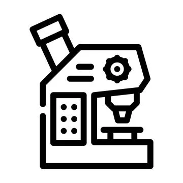 Microscope laboratory tool line icon vector illustration Illustrazione stock