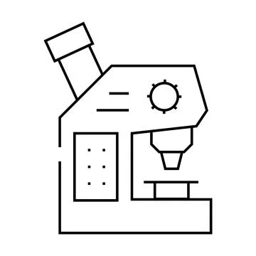 Microscope laboratory tool line icon vector illustration Stock Illustration