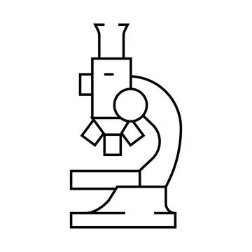 Microscope laboratory tool line icon vector illustration Stock Illustration