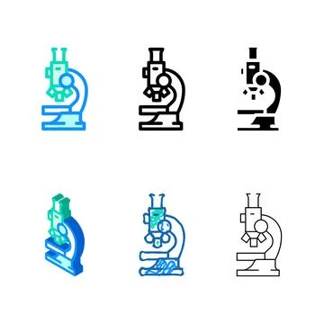 Microscope laboratory tool simplified color icon vector Illustrazione stock