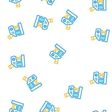Microscope laboratory tool vector seamless pattern Stock Illustration