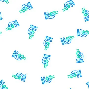 Microscope laboratory tool vector seamless pattern 库存插图