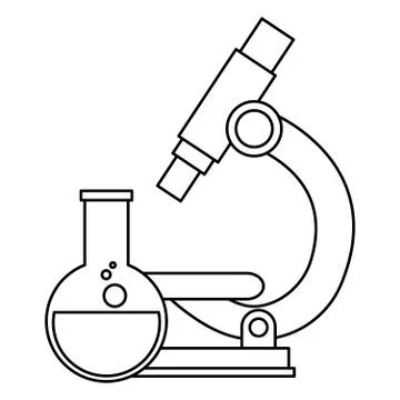 Microscope laboratory with tube test イラスト素材